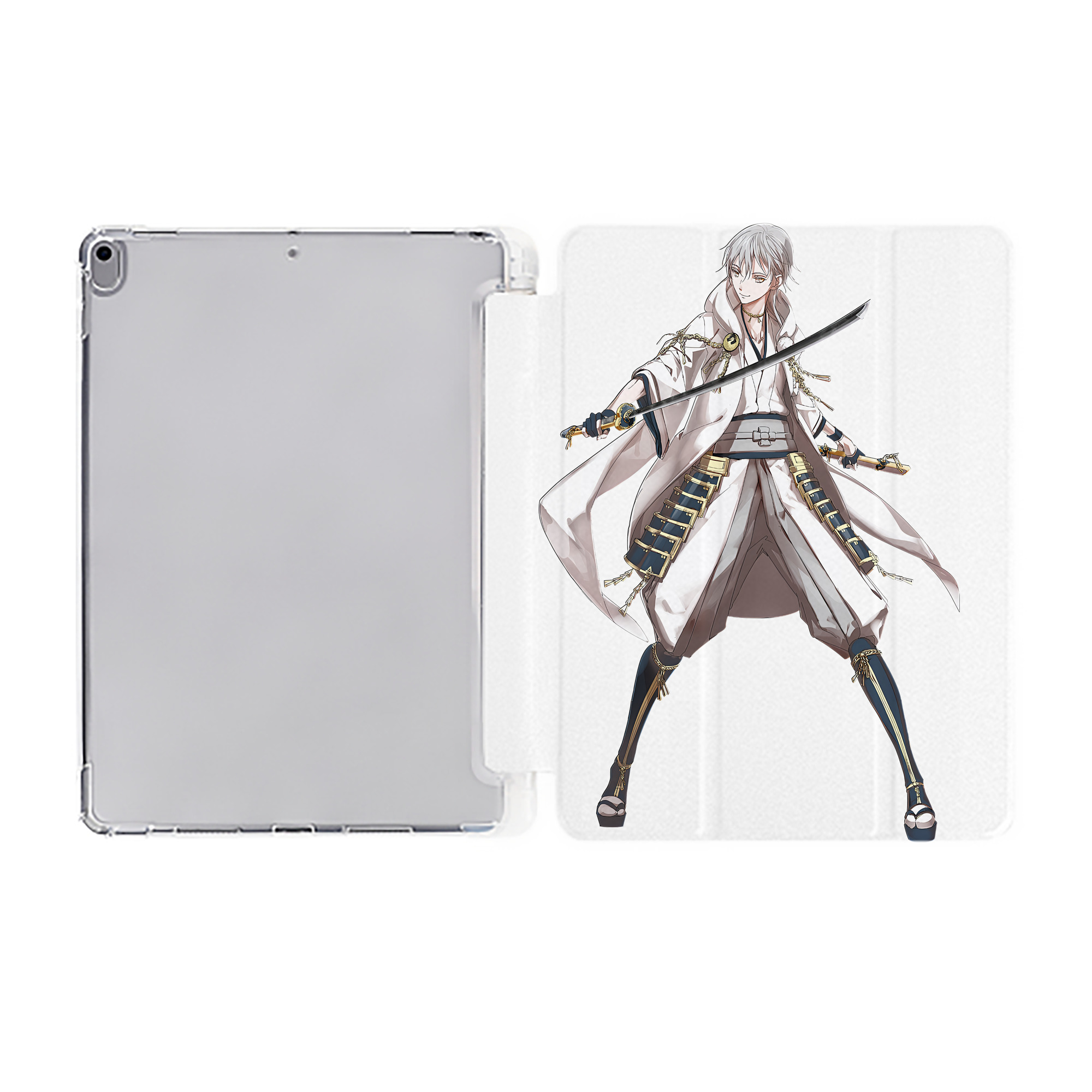 （画像用） 刀剣乱舞 Touken Ranbu IPad ケース ペン収納付き 三つ折りスタンド PUレザー×シリコン 対応機種9.5/10.5/10.9インチ